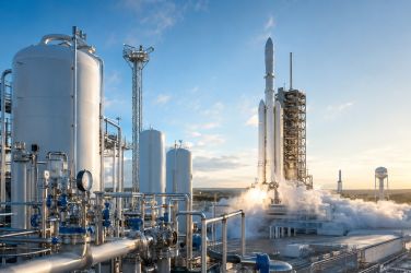 Imagen creada con IA. ¿Qué representa para Air Liquide el negocio espacial y la salida a Bolsa de SpaceX?